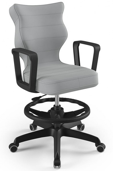 Młodzieżowe krzesło do biurka Norm Black rozmiar 6 (159-188 cm) z podnóżkiem