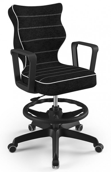 Młodzieżowe krzesło do biurka Norm Black rozmiar 6 (159-188 cm) z podnóżkiem