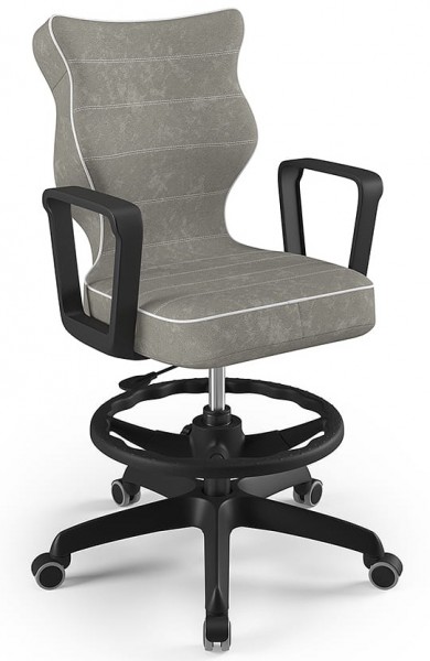 Młodzieżowe krzesło do biurka Norm Black rozmiar 6 (159-188 cm) z podnóżkiem