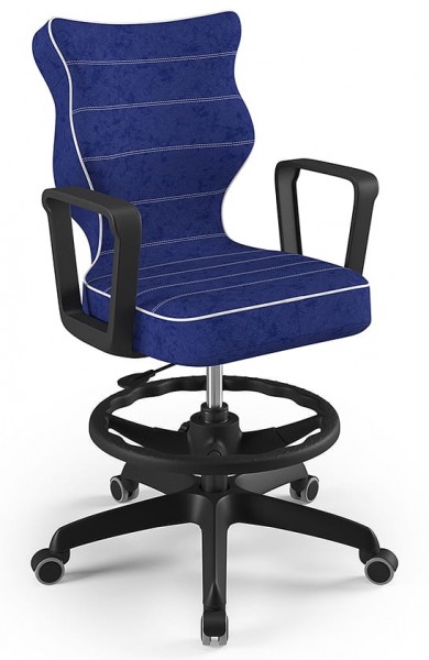 Młodzieżowe krzesło do biurka Norm Black rozmiar 6 (159-188 cm) z podnóżkiem