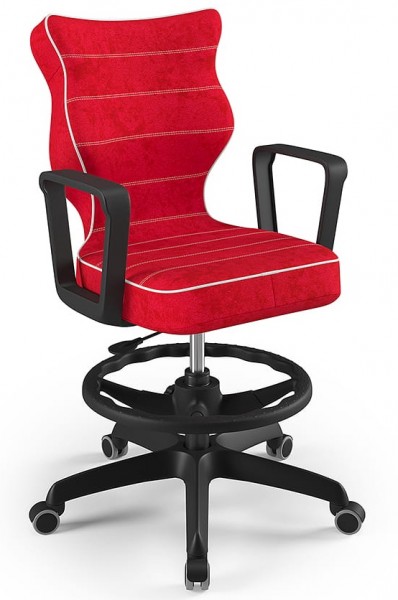 Młodzieżowe krzesło do biurka Norm Black rozmiar 6 (159-188 cm) z podnóżkiem