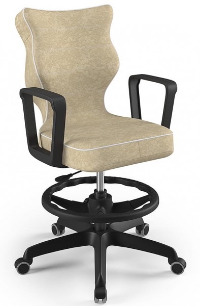 Młodzieżowe krzesło do biurka Norm Black rozmiar 6 (159-188 cm) z podnóżkiem