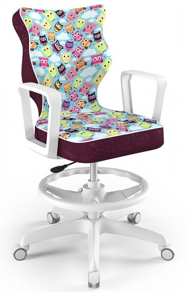 Krzesło do biurka Norm White rozmiar 5 (146-176,5 cm) z podnóżkiem i wzorami