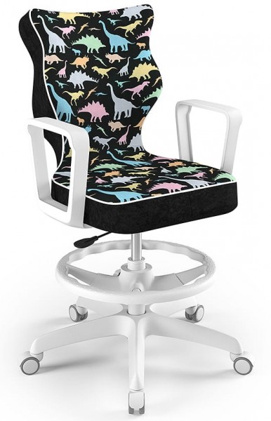 Krzesło do biurka Norm White rozmiar 6 (159-188 cm) z podnóżkiem i wzorami