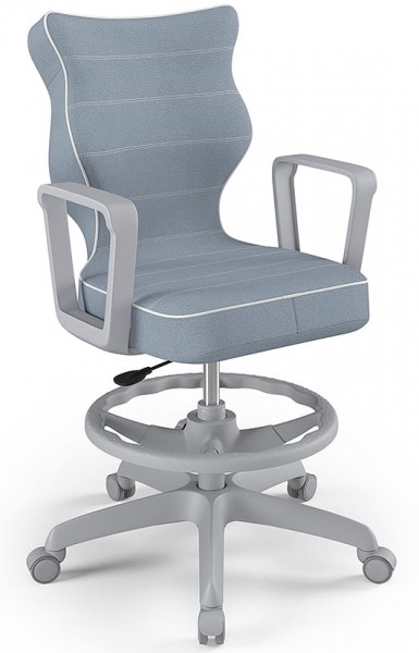 Młodzieżowe krzesło biurkowe Norm Grey rozmiar 5 (146-176,5 cm) z podnóżkiem