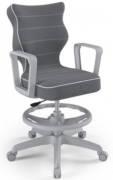 Młodzieżowe krzesło biurkowe Norm Grey rozmiar 5 (146-176,5 cm) z podnóżkiem