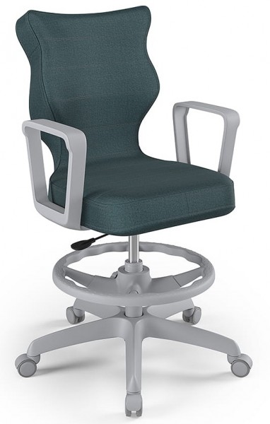 Młodzieżowe krzesło biurkowe Norm Grey rozmiar 5 (146-176,5 cm) z podnóżkiem
