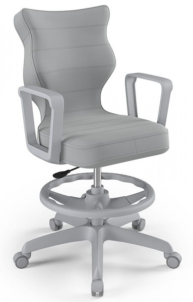 Młodzieżowe krzesło biurkowe Norm Grey rozmiar 5 (146-176,5 cm) z podnóżkiem