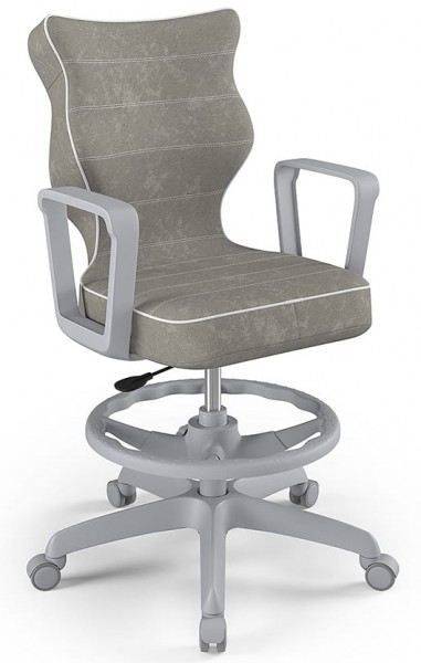 Młodzieżowe krzesło biurkowe Norm Grey rozmiar 5 (146-176,5 cm) z podnóżkiem