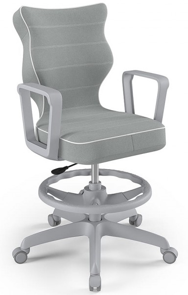 Młodzieżowe krzesło biurkowe Norm Grey rozmiar 6 (159-188 cm) z podnóżkiem