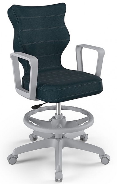 Młodzieżowe krzesło biurkowe Norm Grey rozmiar 6 (159-188 cm) z podnóżkiem