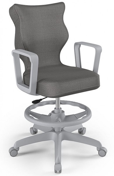 Młodzieżowe krzesło biurkowe Norm Grey rozmiar 6 (159-188 cm) z podnóżkiem