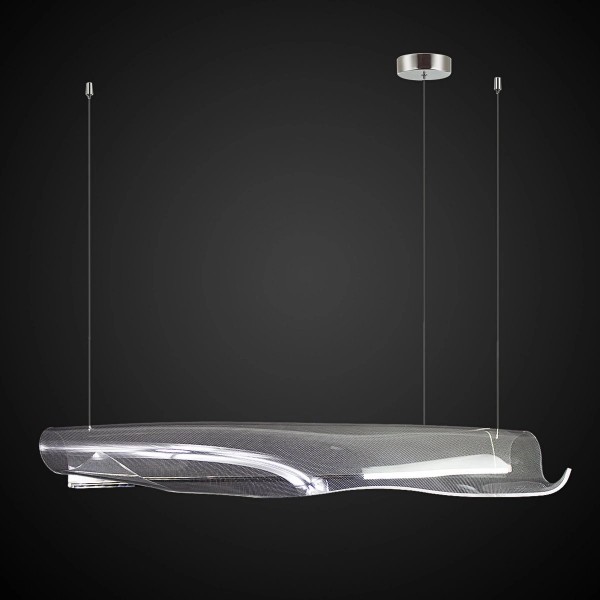 Szeroka lampa z transparentnym kloszem Cortina No.3 138 cm chrom