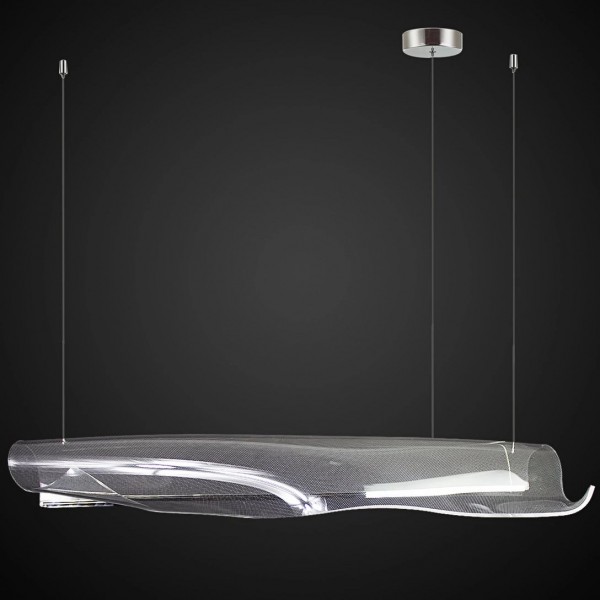 Szeroka lampa z transparentnym kloszem Cortina No.3 138 cm chrom