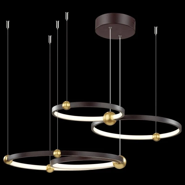 Czarna lampa wisząca z czterema ringami Aurora 50 cm No.4