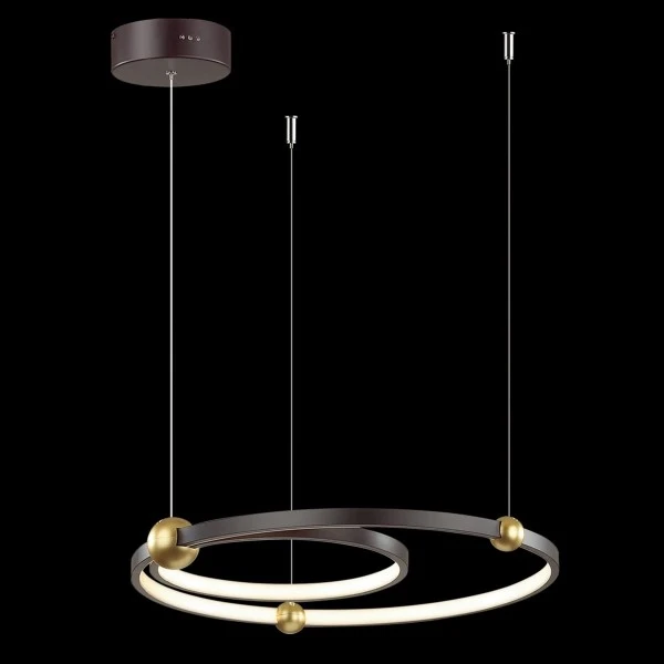 Podwójna lampa sufitowa ringi czarna Aurora 50 cm No.2