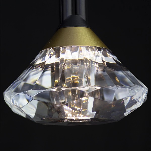 Potrójna lampa z okrągłą podsufitką i akrylowymi diamentami Tiffany No.2 CO3