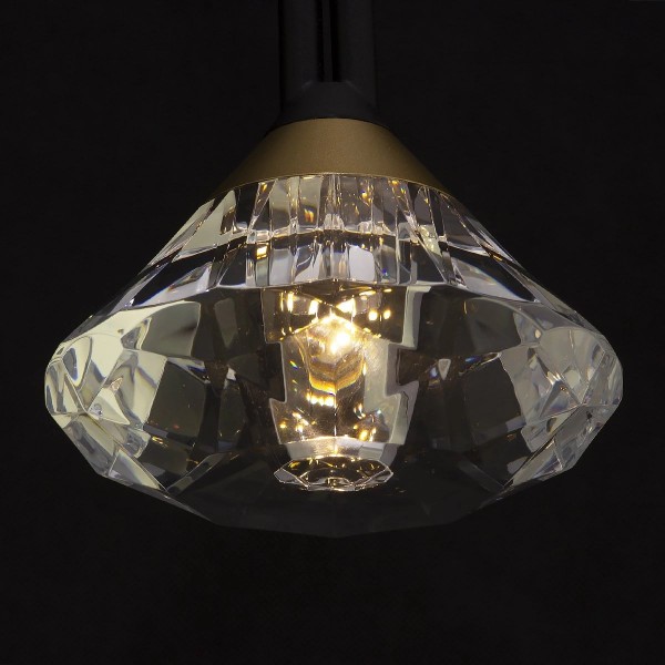 Potrójna lampa z okrągłą podsufitką i akrylowymi diamentami Tiffany No.2 CO3