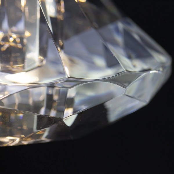 Potrójna lampa z okrągłą podsufitką i akrylowymi diamentami Tiffany No.2 CO3