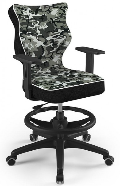 Krzesło do biurka z wzorami Duo Black rozmiar 5 (146-176,5 cm) z podnóżkiem