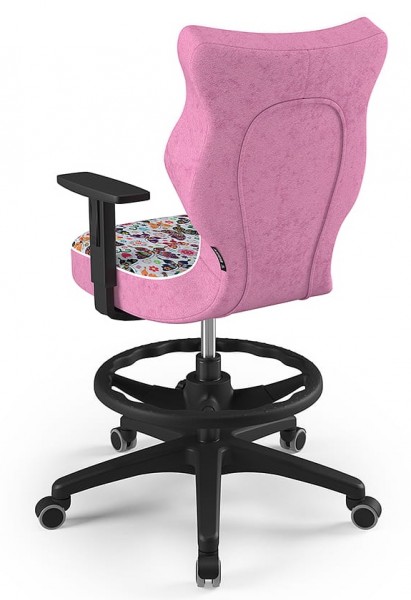 Krzesło do biurka z wzorami Duo Black rozmiar 6 (159-188 cm) z podnóżkiem