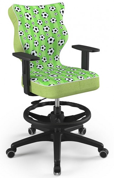 Krzesło do biurka z wzorami Duo Black rozmiar 6 (159-188 cm) z podnóżkiem