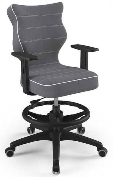 Obrotowe krzesło do biurka Duo Black rozmiar 5 (146-176,5 cm) z podnóżkiem