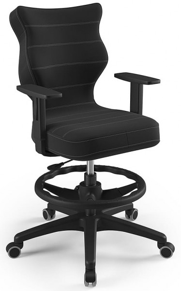 Obrotowe krzesło do biurka Duo Black rozmiar 5 (146-176,5 cm) z podnóżkiem