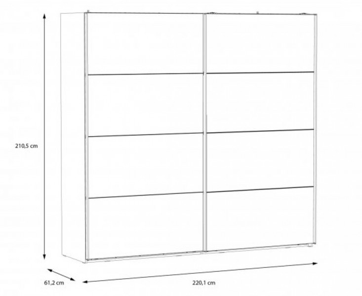 Przesuwna szafa ubraniowa z lustrem 220 cm Hayato 92411