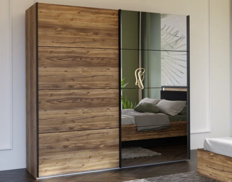 Przesuwna szafa ubraniowa z lustrem 220 cm Hayato 92411
