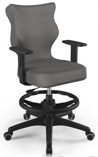 Obrotowe krzesło do biurka Duo Black rozmiar 6 (159-188 cm) z podnóżkiem