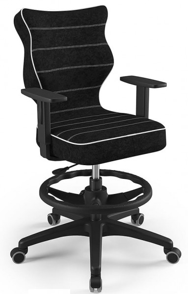 Obrotowe krzesło do biurka Duo Black rozmiar 6 (159-188 cm) z podnóżkiem