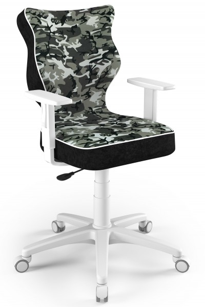 Krzesło obrotowe dla młodzieży Duo White rozmiar 6 (159-188 cm) z wzorami