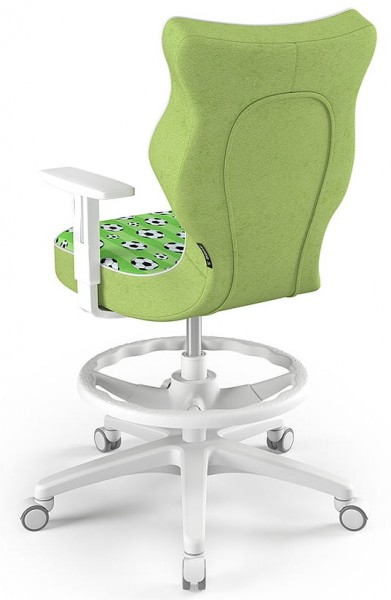 Obrotowe krzesło do biurka Duo White rozmiar 6 (159-188 cm) z wzorami i podnóżkiem
