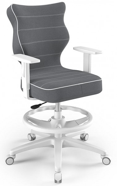Krzesło obrotowe z podnóżkiem i podłokietnikami Duo White rozmiar 5 (146-176,5 cm)