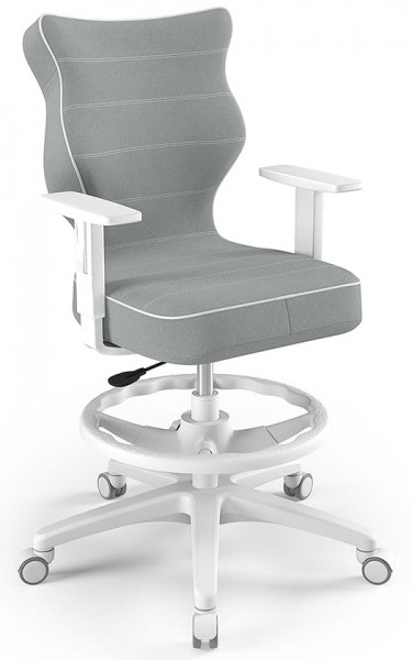 Krzesło obrotowe z podnóżkiem i podłokietnikami Duo White rozmiar 6 (159-188 cm)