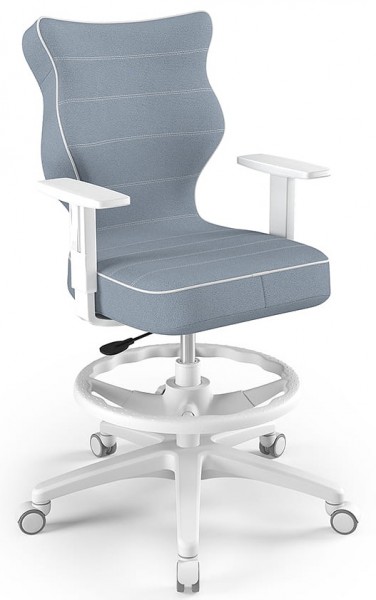 Krzesło obrotowe z podnóżkiem i podłokietnikami Duo White rozmiar 6 (159-188 cm)