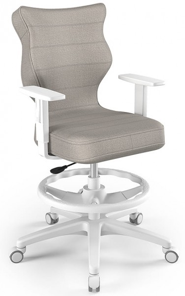 Krzesło obrotowe z podnóżkiem i podłokietnikami Duo White rozmiar 6 (159-188 cm)