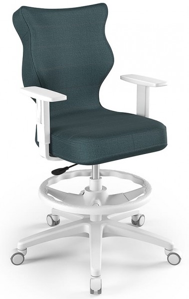Krzesło obrotowe z podnóżkiem i podłokietnikami Duo White rozmiar 6 (159-188 cm)