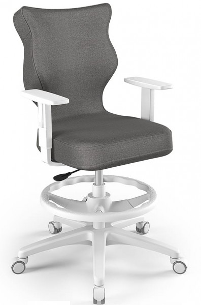 Krzesło obrotowe z podnóżkiem i podłokietnikami Duo White rozmiar 6 (159-188 cm)