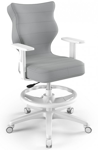 Krzesło obrotowe z podnóżkiem i podłokietnikami Duo White rozmiar 6 (159-188 cm)
