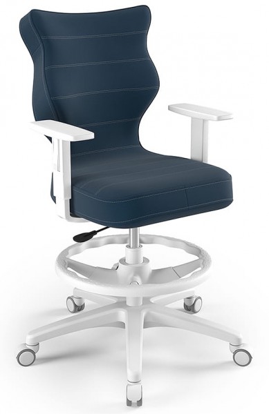 Krzesło obrotowe z podnóżkiem i podłokietnikami Duo White rozmiar 6 (159-188 cm)