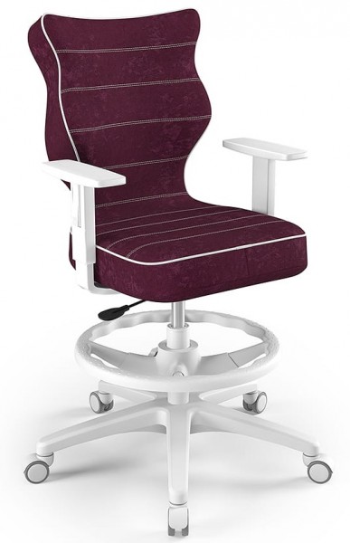 Krzesło obrotowe z podnóżkiem i podłokietnikami Duo White rozmiar 6 (159-188 cm)