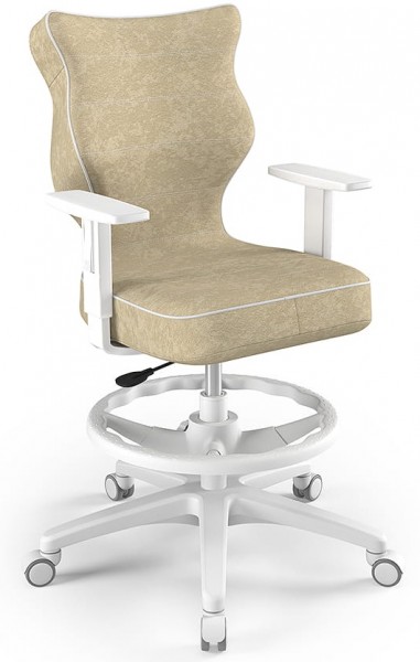 Krzesło obrotowe z podnóżkiem i podłokietnikami Duo White rozmiar 6 (159-188 cm)