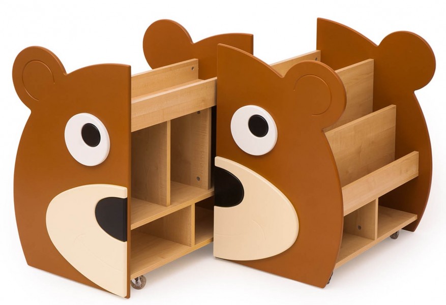 Dwustronny regał do przedszkola biblioteczka Miś