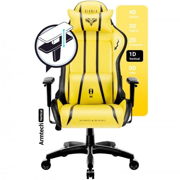 Fotel gamingowy Diablo X-One 2.0 Normal Size Electric Yellow Edition