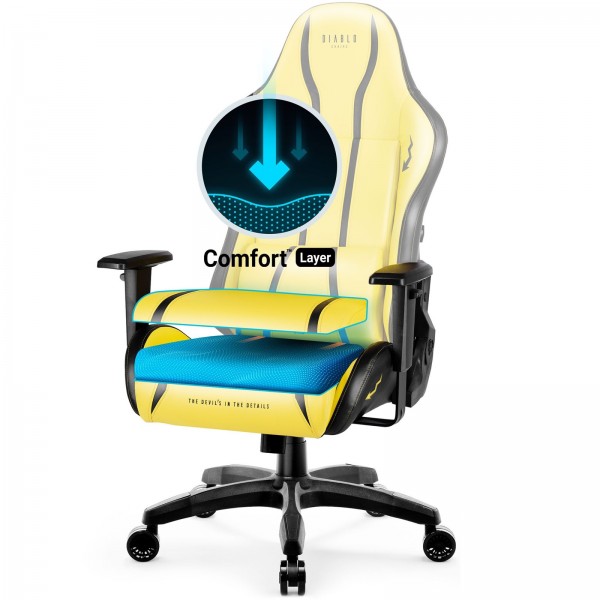 Fotel gamingowy Diablo X-One 2.0 Normal Size Electric Yellow Edition