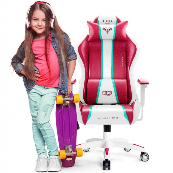 Krzesło gamingowe dla młodzieży Diablo X-One 2.0 Kids Size Candy Rose Edition