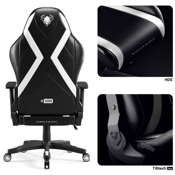 Fotel dla graczy Diablo X-Horn 2.0 King Size czarno-biały
