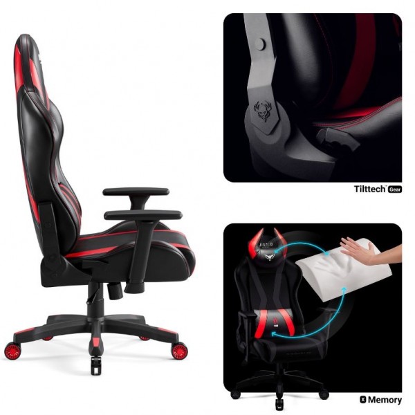 Fotel dla graczy Diablo X-Horn 2.0 Normal Size czarno-czerwony